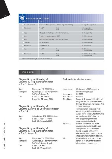 Muskuloskeletalt Forum - 3/2004 (pdf) - Fagforum for ...