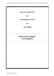DEED OF SETTLEMENT: ATTACHMENTS