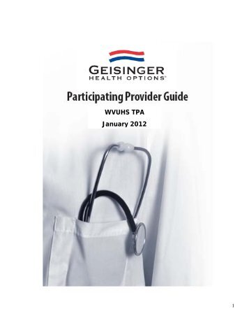Full Provider Guide in PDF - Geisinger Health Plan