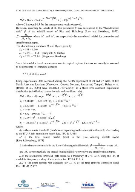 Modélisation de la dynamique du canal de propagation Terre ...