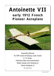 Royal Aircraft Factory SE5a Manual - Macca's Vintage Aerodrome Royal Aircraft Factory SE5a Manual - Macca's Vintage Aerodrome