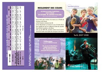 REGLEMENT DES COURS Tarifs 2007-2008 - Ville de Pont-Audemer