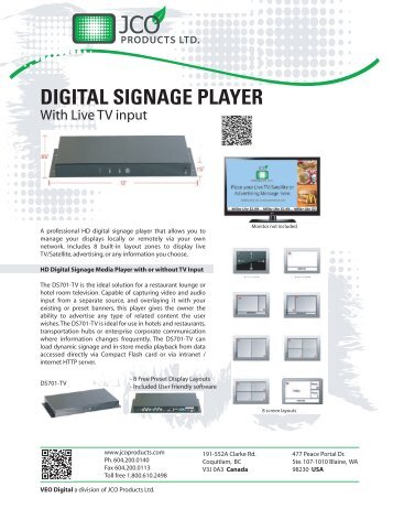 011 JCO HD Digital Signage Player DS701 01.ai - JCO Products