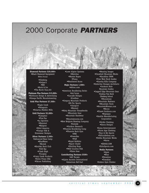 2000 ANNUAL REPORT INSIDE - Access Fund