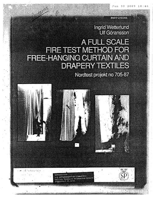 A Full Scale Fire Test Method for Free-Hanging Curtain and
