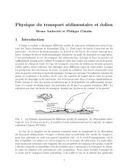Physique du transport sédimentaire et éolien