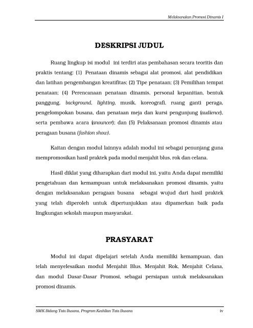 Melaksanakan Promosi Dinamis I - e-Learning Sekolah Menengah ...