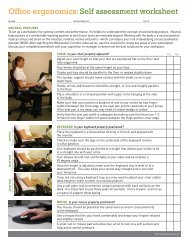Office ergonomics: Self assessment worksheet