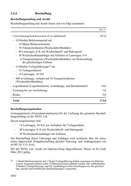 11.016 Botschaft über die Beschaffung von Rüstungsmaterial 2011