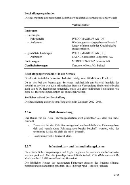 11.016 Botschaft über die Beschaffung von Rüstungsmaterial 2011