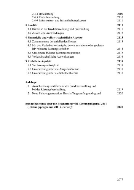 11.016 Botschaft über die Beschaffung von Rüstungsmaterial 2011