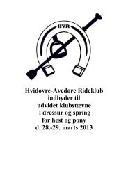 Hvidovre-Avedøre Rideklub indbyder til udvidet klubstævne i ...