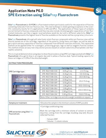 Application Note P6.0 SPE Extraction using SiliaPrep ... - Silicycle