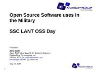 Open Source Software uses in the Military SSC LANT ... - Mil-OSS