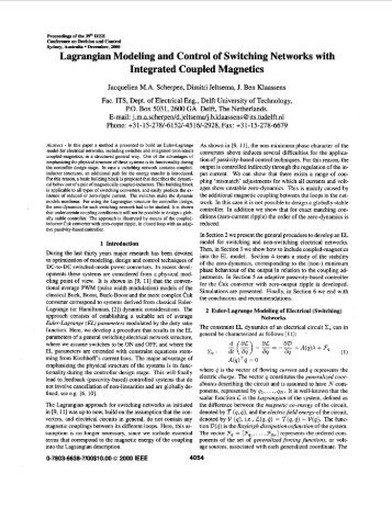 Lagrangian modeling and control of switching networks with ... - ITM