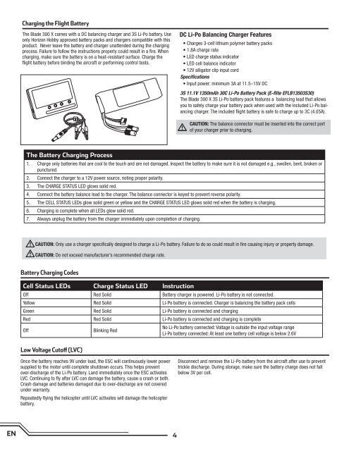 Download Blade 300X RC Helicopter Manual - RCLander Retail ...