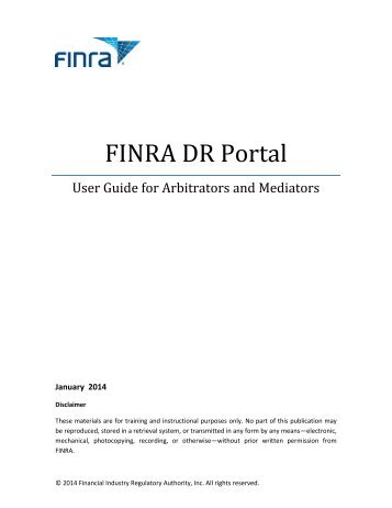 FINRA DR Portal User Guide