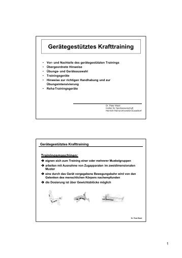 Gerätegestütztes Krafttraining - Heinrich-Heine-Universität Düsseldorf