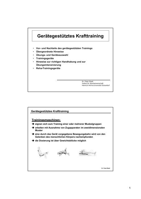 Gerätegestütztes Krafttraining - Heinrich-Heine-Universität Düsseldorf