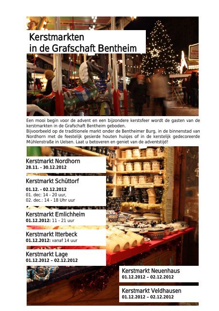 Kerstmarkten in de Grafschaft Bentheim - Geheim over de grens