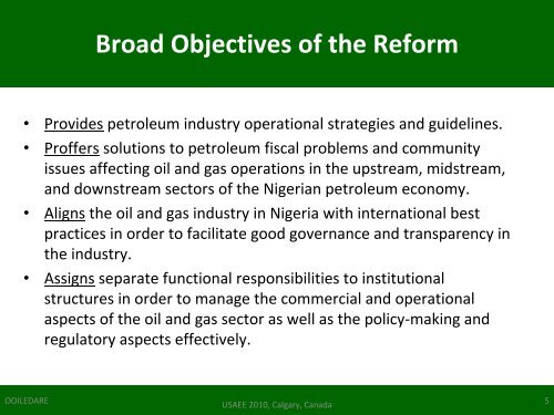 PETROLEUM INDUSTRY REFORM IN NIGERIA: SIMULATION ...