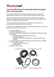 USB Interface for Schneider Electronic-Shutter with a Leaf ... - Mamiya