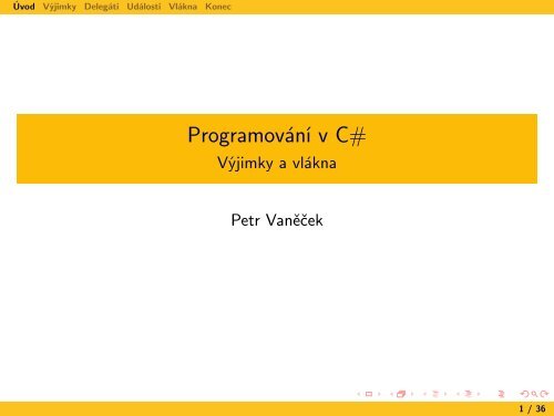 Programování v C# - Výjimky a vlákna - eAMOS