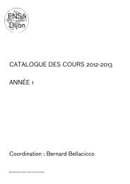 1_catalogue des cours - (ENSA) Dijon