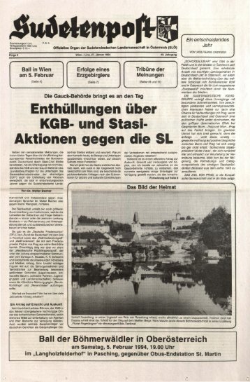 Enthüllungen über KGB- und Stasi- Aktionen gegen ... - Sudetenpost