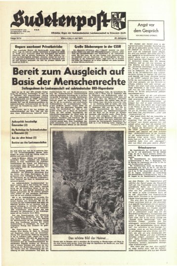 Bereit zum Ausgleich auf Basis der Menschenrechte - Sudetenpost