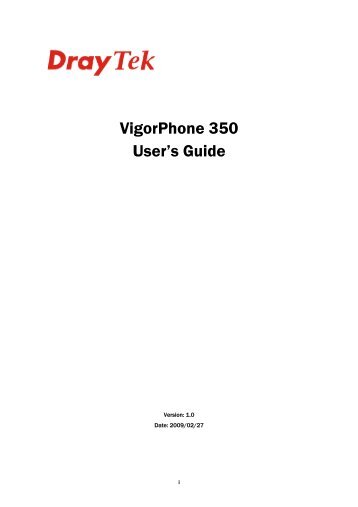 VigorPhone 350 User's Guide