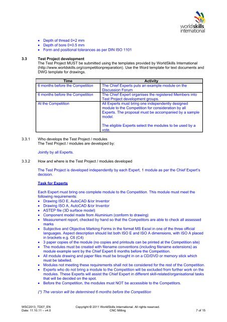 TECHNICAL DESCRIPTION CNC MILLINg