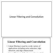 Linear Filtering and Convolution - KTH