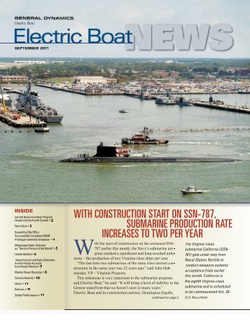 electric boat news | september 2011 - Electric Boat Corporation