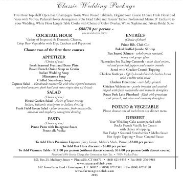 Classic Wedding Package - Aqua Turf Club