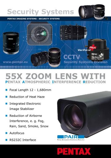 55X ZOOm LENS WITH - Security Systems