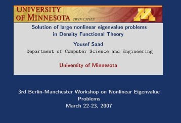 Solution of large nonlinear eigenvalue problems in Density ... - MIMS