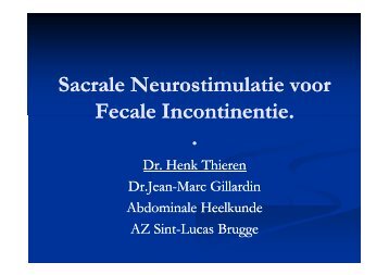 Sacrale Neurostimulatie voor Faecale Incontinentie - Stomavlas