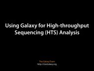 Using Galaxy for High-throughput Sequencing - Molecular Evolution