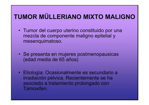 Tumor Mixto Mülleriano - Hospital General de México