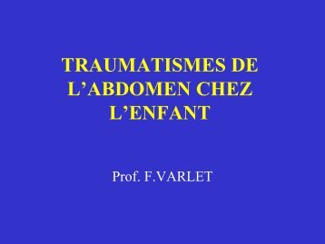 TRAUMATISMES DE L 'ABDOMEN CHEZ L 'ENFANT - SOFOP