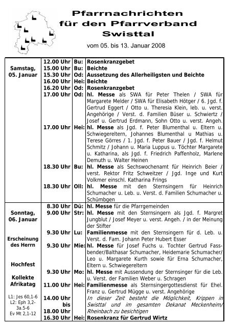 Pfarrnachrichten fÃ¼r den Pfarrverband Swisttal - Ludendorf.Info