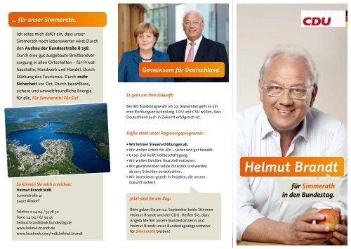Helmut Brandt - bei dem CDU-Gemeindeverband Simmerath