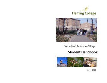 Sutherland Residence Village Student Handbook - Fleming College