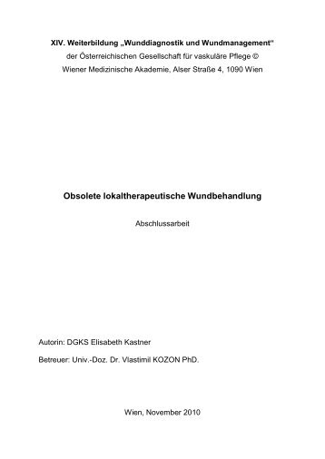 Obsolete lokaltherapeutische Wundbehandlung - Werner Sellmer