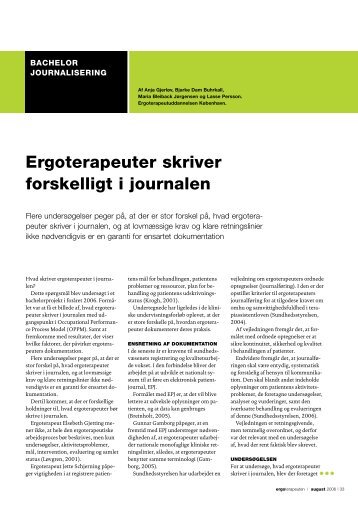 Ergoterapeuter skriver forskelligt i journalen - Ergoterapeutforeningen