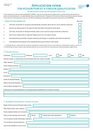 Application form - Qualifications Recognition