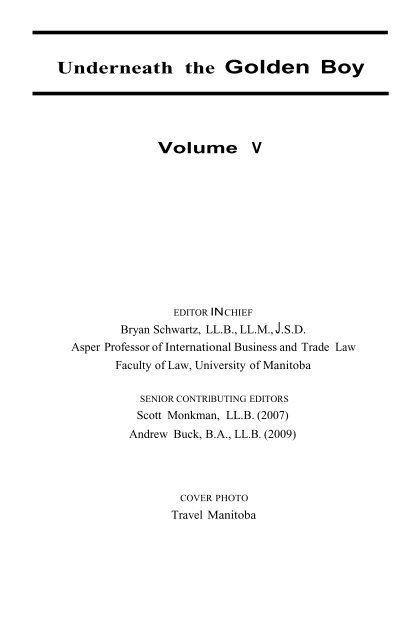 UTGB Vol 5.pdf - Robson Hall Faculty of Law