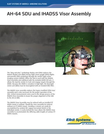 AH-64 SDU and IHADSS Visor Assembly - Elbit Systems of America