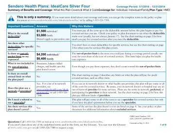 Silver Plan #4 - Sendero Health Plans